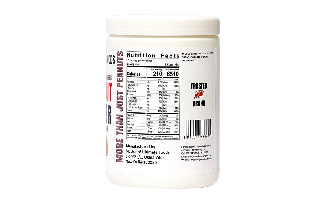 MUF Peanut Butter Classic Regular   Plastic Jar  1 kilogram
